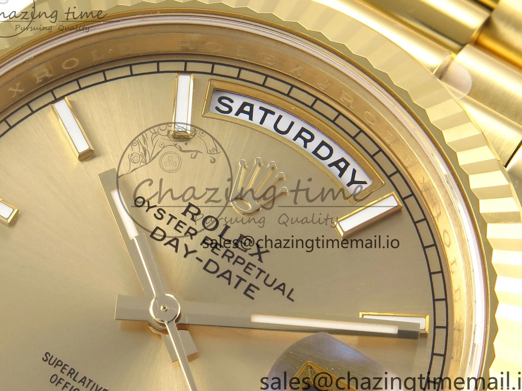 0508 Tailored Day Date 40 YG 228238 THBF 1:1 Best Edition YG Dial on President Bracelet VR3255 (Gain Weight) 952